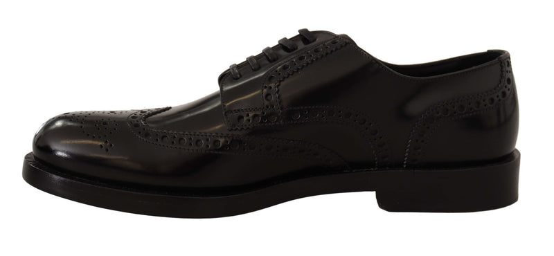 Black Leather Brogue Oxford Dress Dress