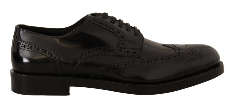 Black Leather Brogue Oxford Dress Dress