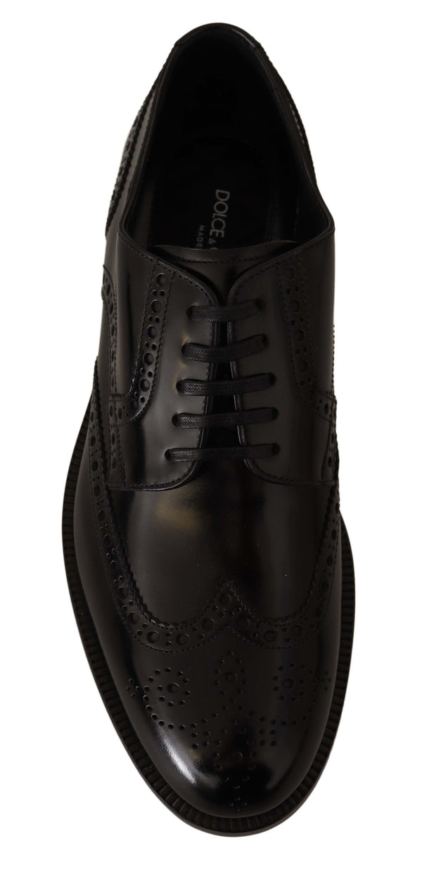 Black Leather Brogue Oxford Dress Dress