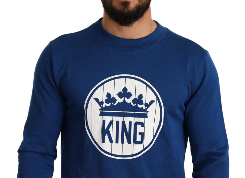 Blue Crown King Cotton Pullover Sweater