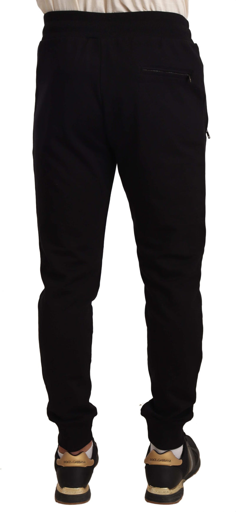 Black Cotton Red Heart Sweatpants