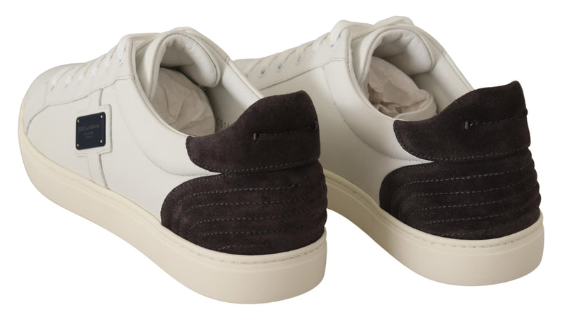 White Suede Leather Low Top Sneakers Shoes