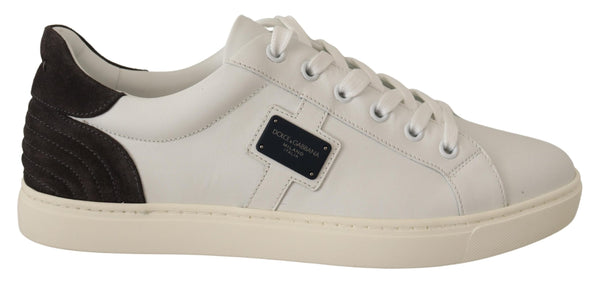 White Suede Leather Low Top Sneakers Shoes