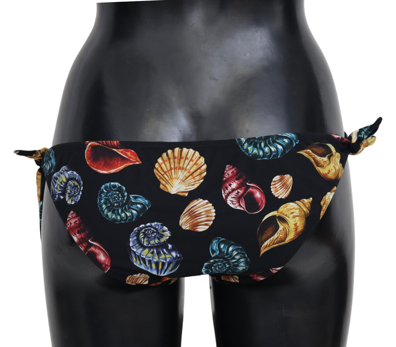 Black Seashells Swimwear Beachwear Bikini Bottom