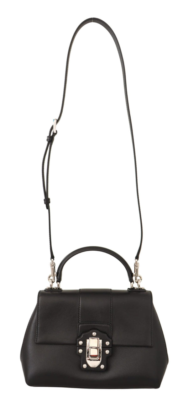 Black Leather LUCIA Hand Shoulder Women Bag