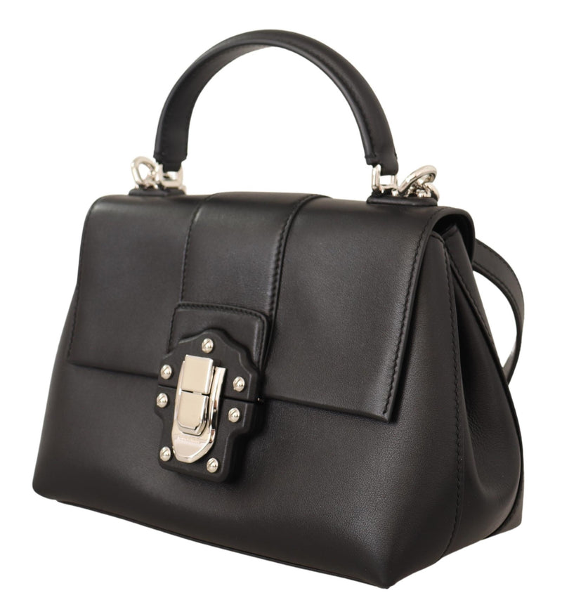 Black Leather LUCIA Hand Shoulder Women Bag