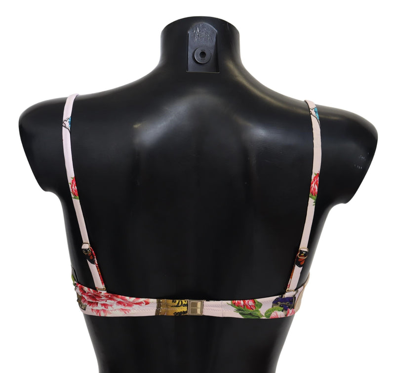 Multicolor Floral Butterfly Padlock Bikini Tops