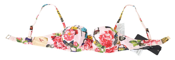 Multicolor Floral Butterfly Padlock Bikini Tops