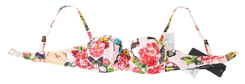 Multicolor Floral Butterfly Padlock Bikini Tops