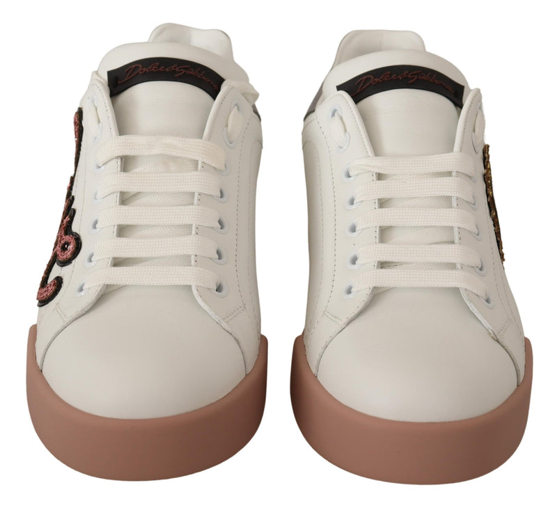 White Love Patch Portofino Sneakers Shoes