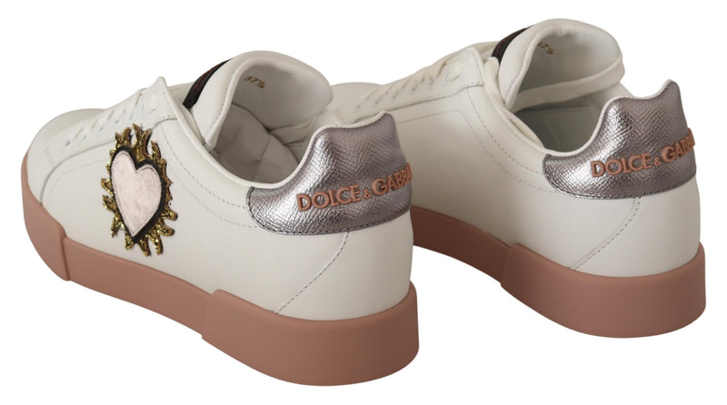 White Love Patch Portofino Sneakers Shoes