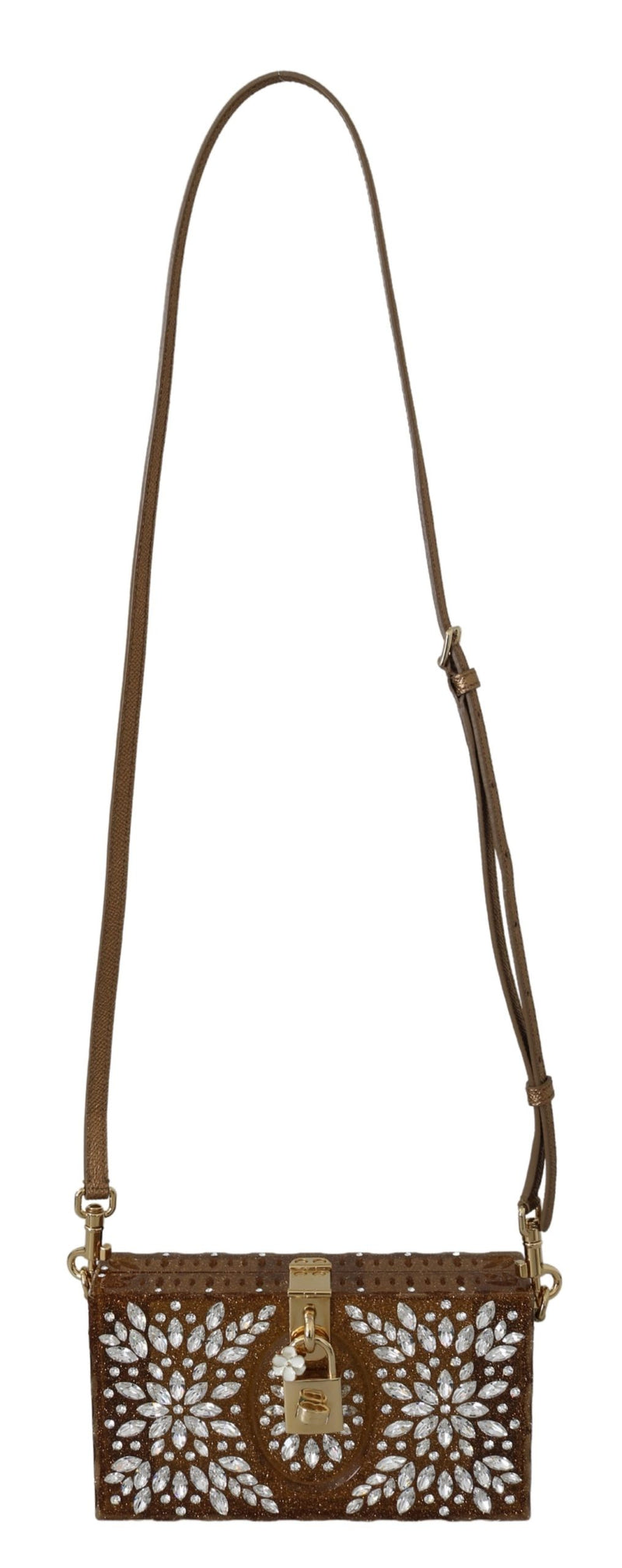 Gold Crystals Studs Cross Body Purse Borse Women Bag BOX
