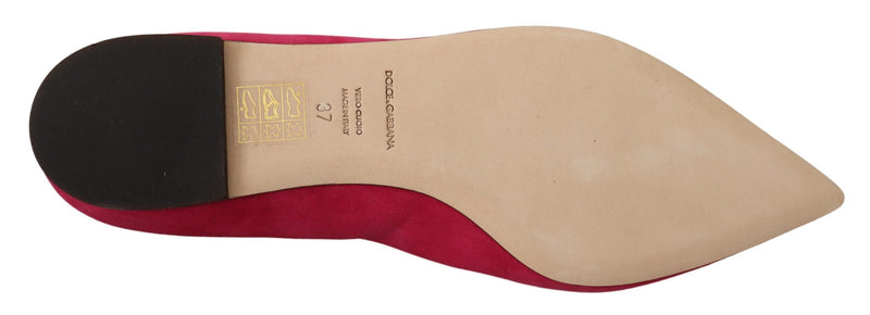 Pink Suede Crystals Loafers Flats Shoes