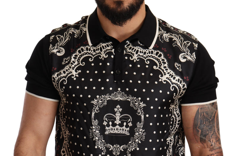 Black Silk Bandana Crown Polo T-shirt