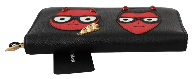 Black #dgfamily Evil Continental Clutch Leather Wallet
