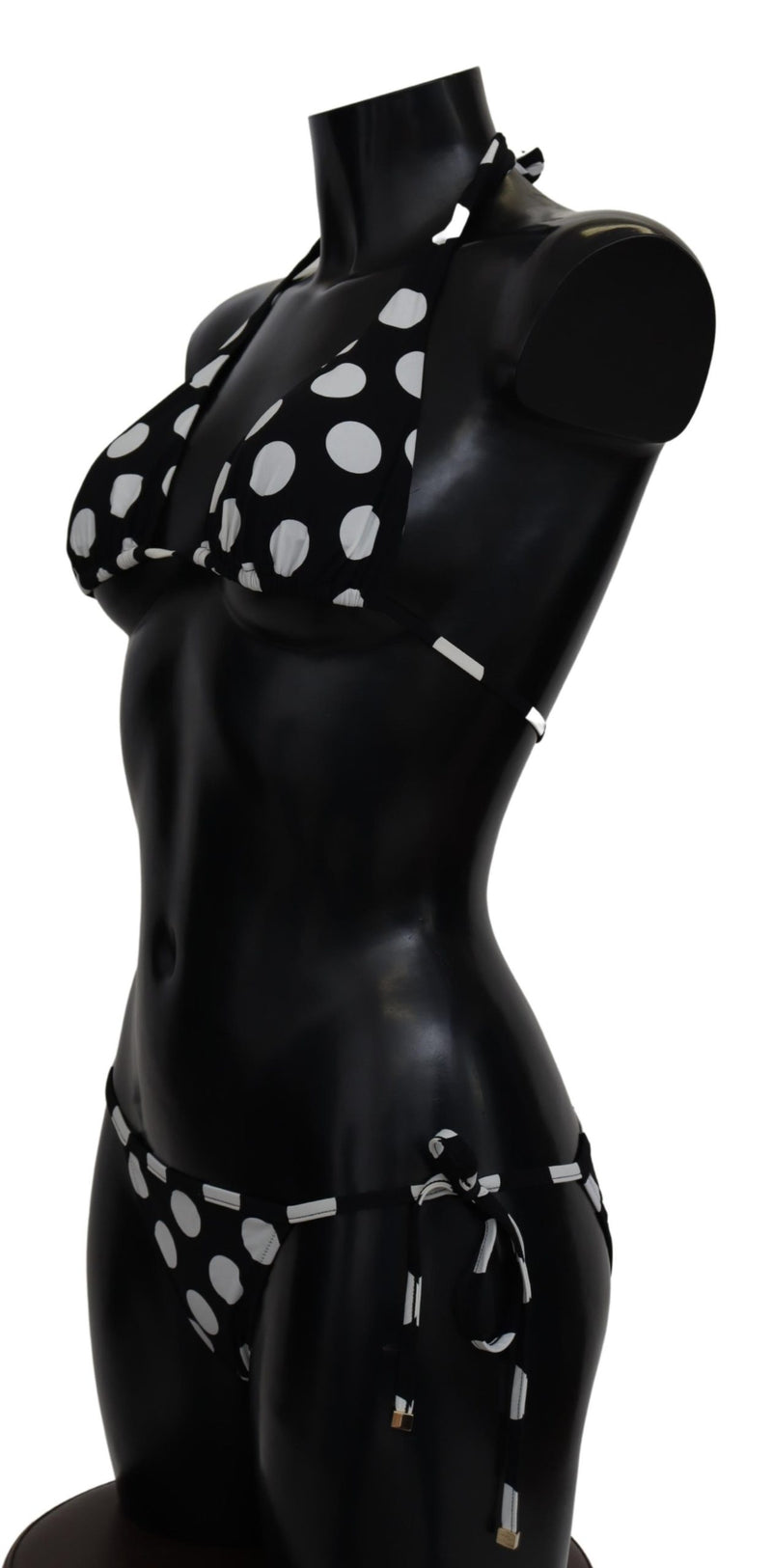 Black White Polka Print Two Piece Swimwear Bikini