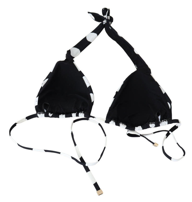 Black White Polka Print Two Piece Swimwear Bikini