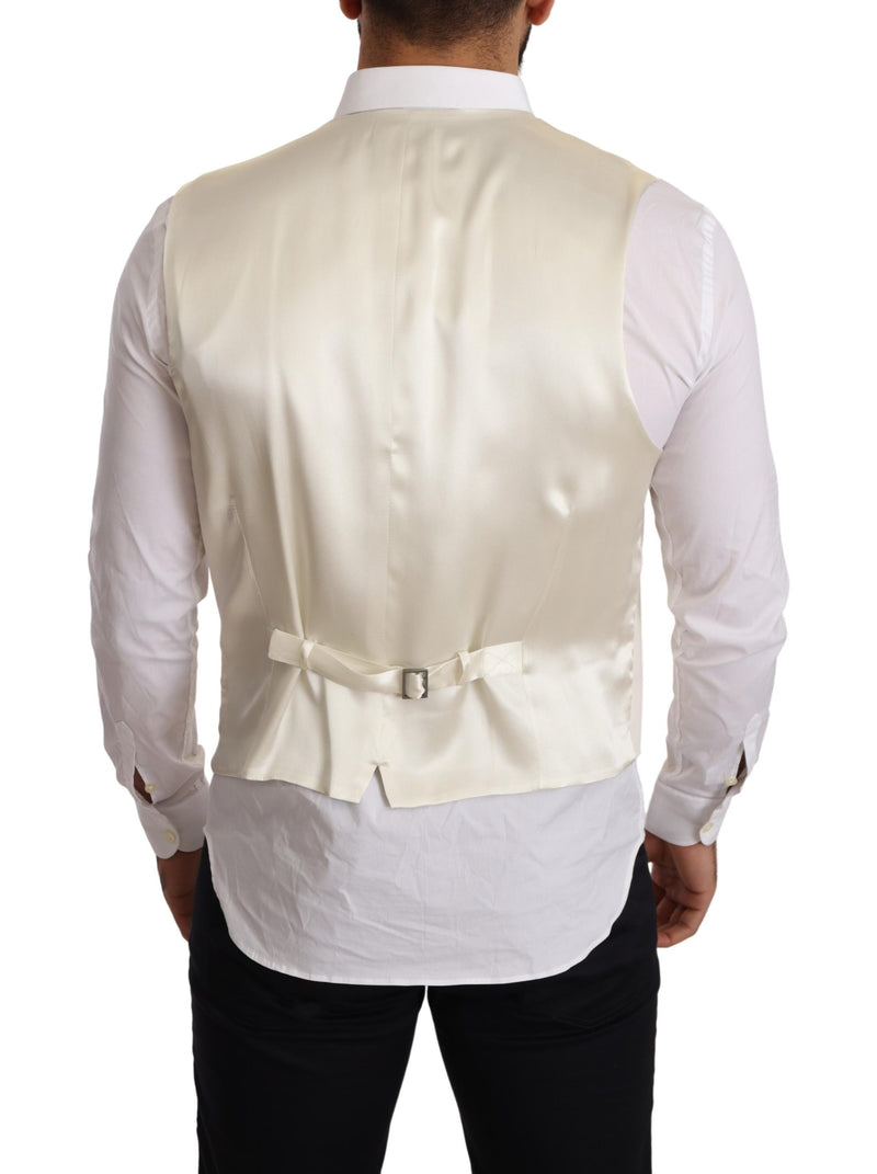Off White Wool Double Breasted Waistcoat