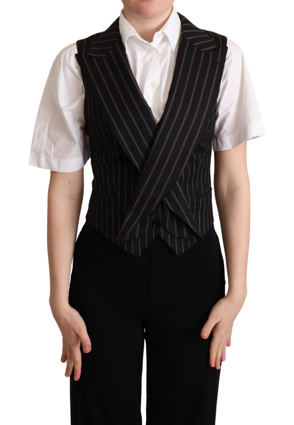 Black Brown Leopard Print Waistcoat Vest
