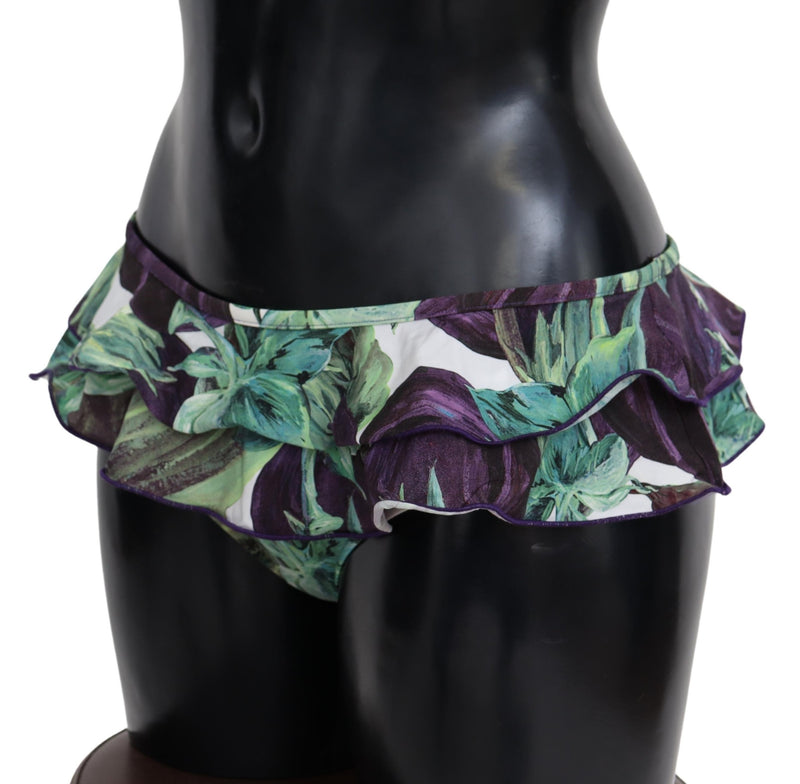 Green Eggplant Print Swimwear Beachwear Bikini Bottom