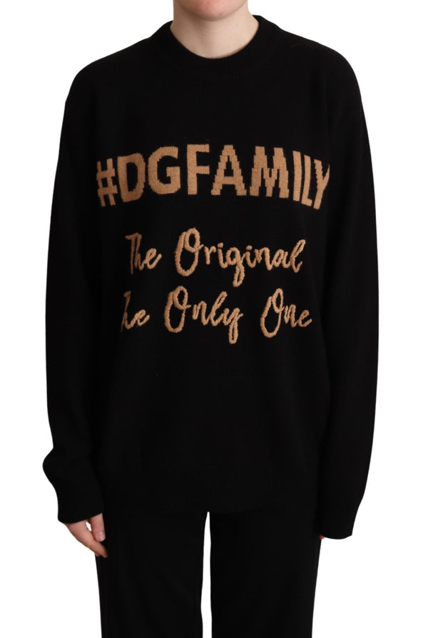 Black #DGFAMILY Cashmere Pullover Sweater