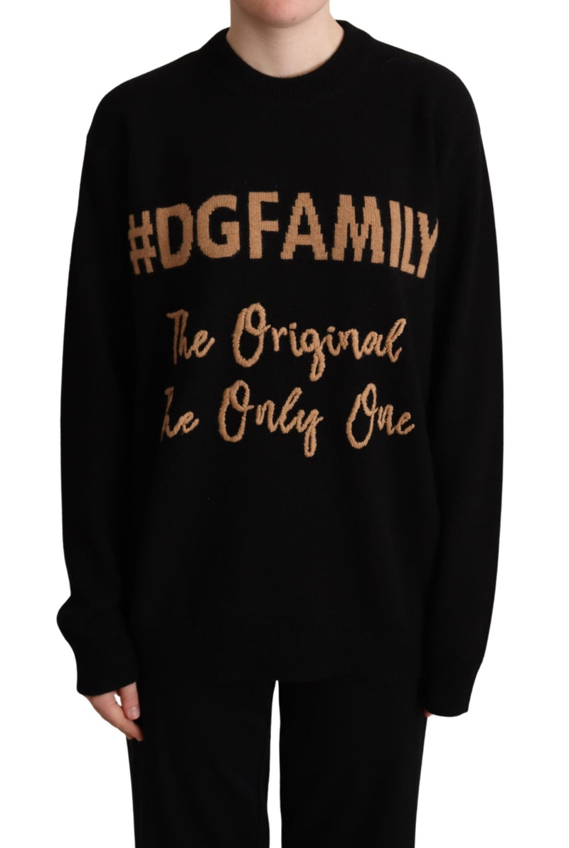 Black #DGFAMILY Cashmere Pullover Sweater