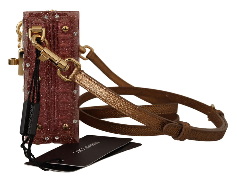 Pink Crystals Clutch Cross Body Women Box Bag