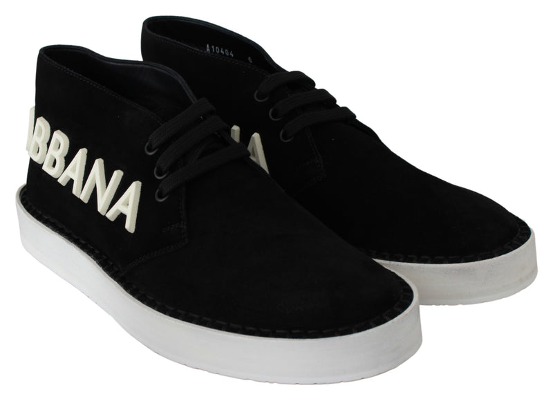 Black Leather Derby Logo Casual Sneakers Derby Shoes