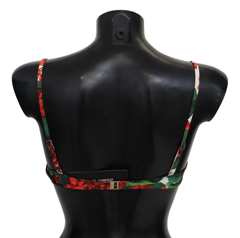 Red Floral Print Swimsuit Beachwear Bikini Tops