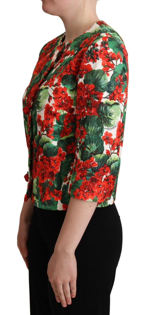 Multicolor Floral Brocade Blazer Jacket