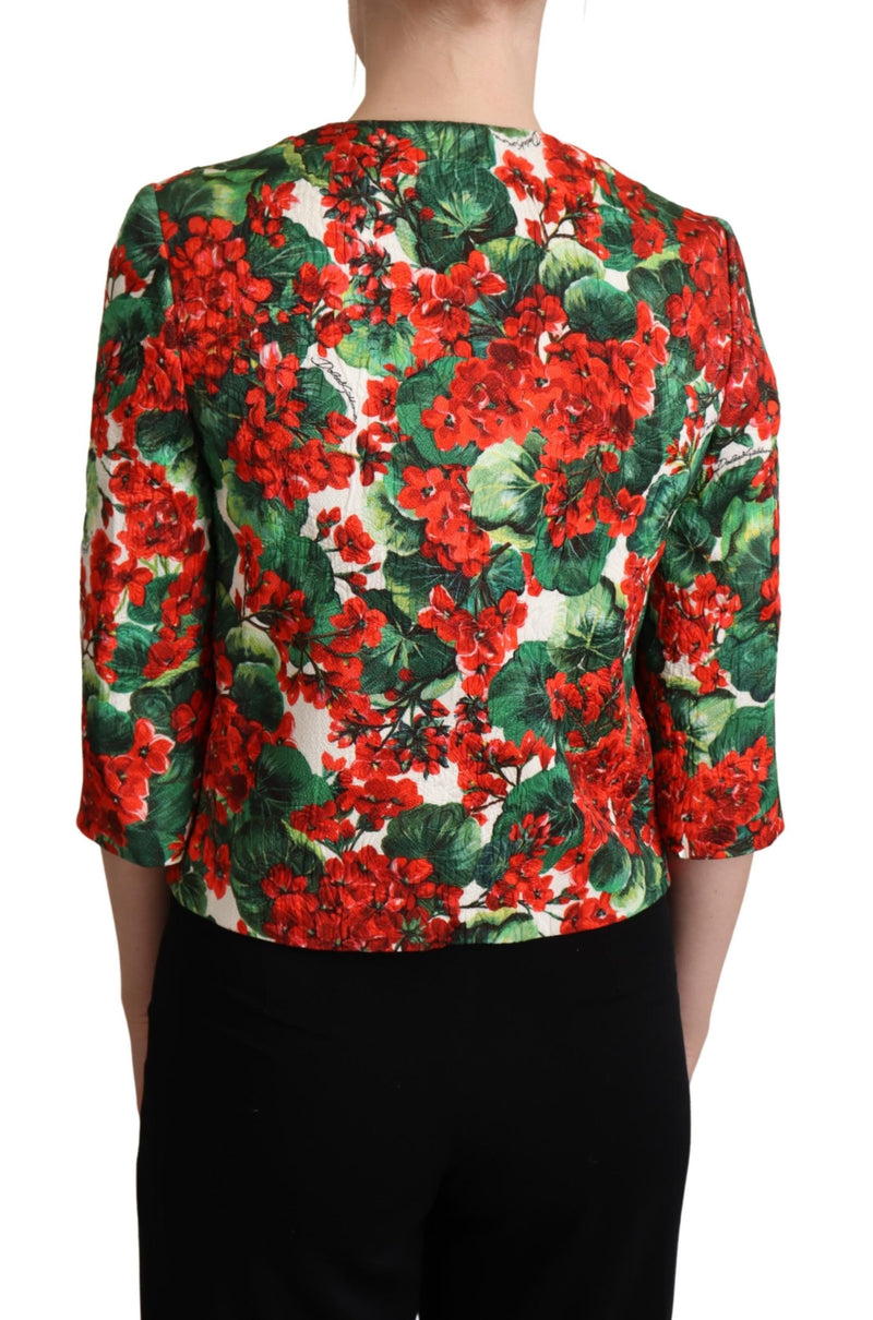 Multicolor Floral Brocade Blazer Jacket
