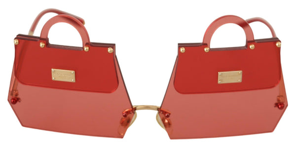 Transparent Red Gold Metal SICILY BAG Transparent Sunglasses