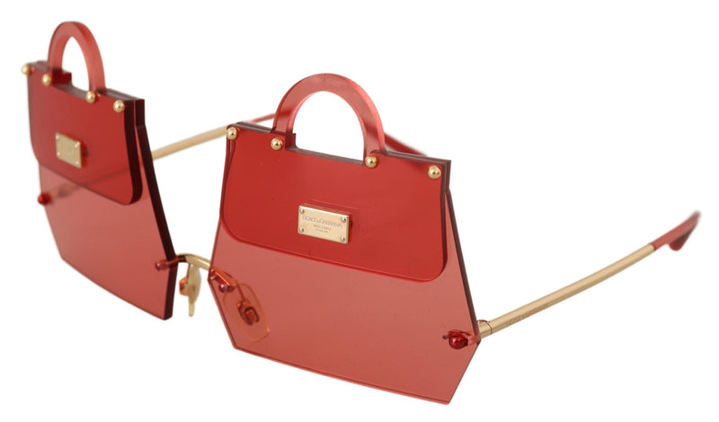 Transparent Red Gold Metal SICILY BAG Transparent Sunglasses