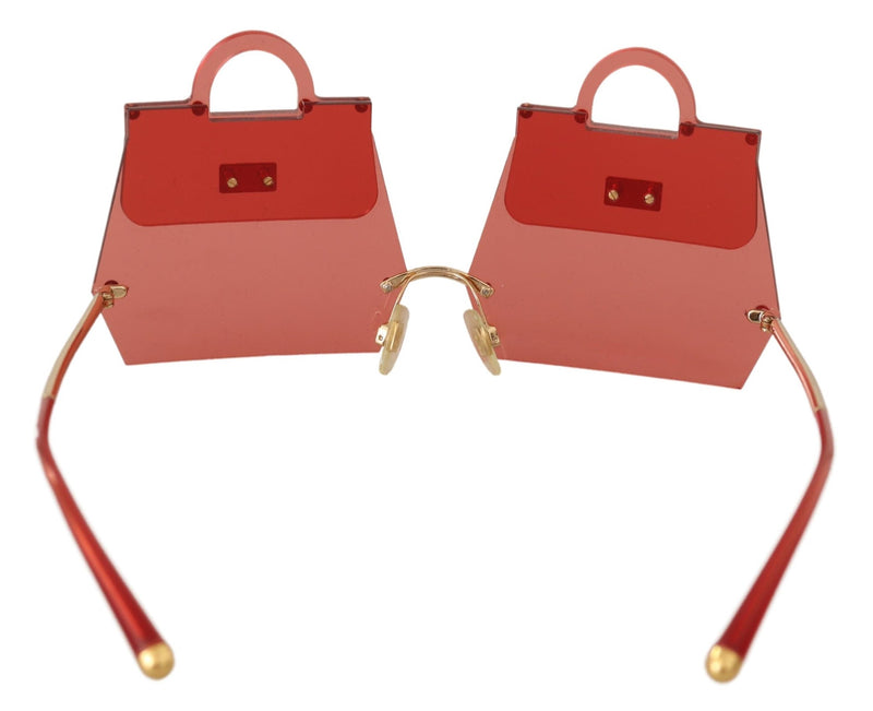 Transparent Red Gold Metal SICILY BAG Transparent Sunglasses