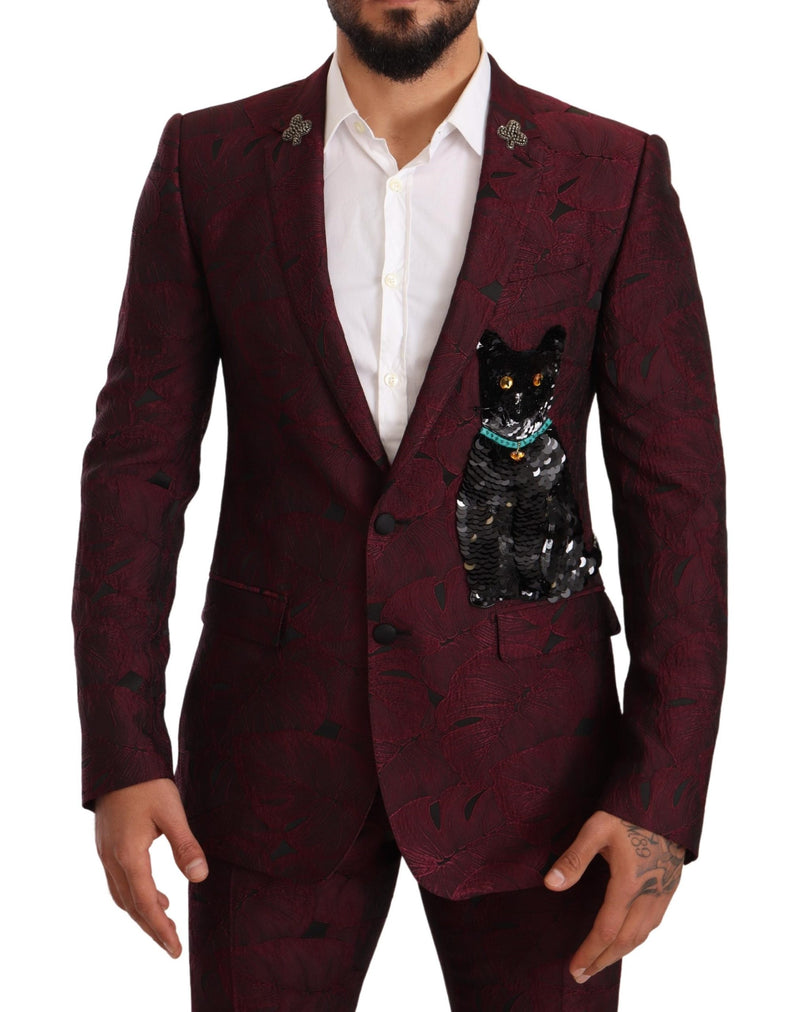 Maroon Cat Sequin MARTINI 2 Piece Suit