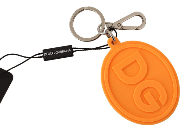 Rubber DG Logo Silver Brass Metal Keychain