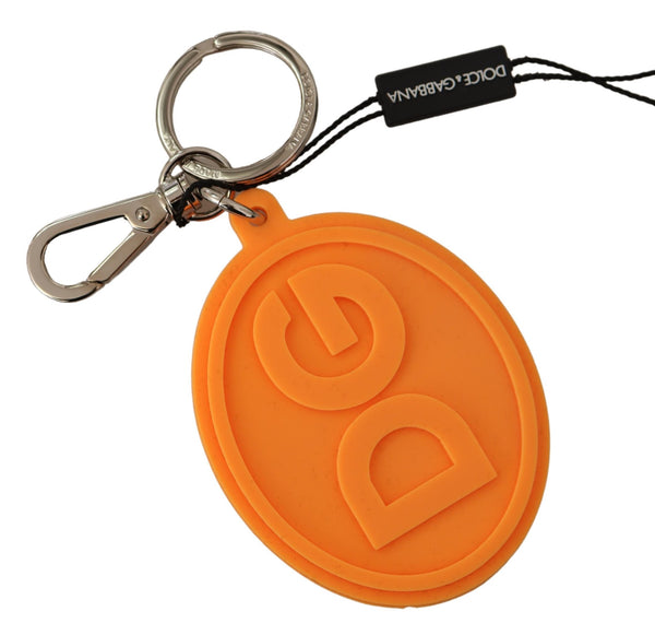 Rubber DG Logo Silver Brass Metal Keychain