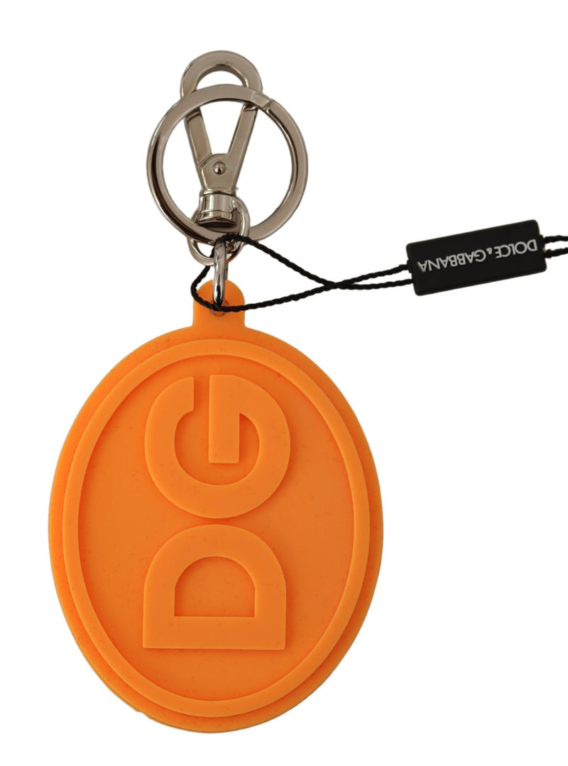 Rubber DG Logo Silver Brass Metal Keychain
