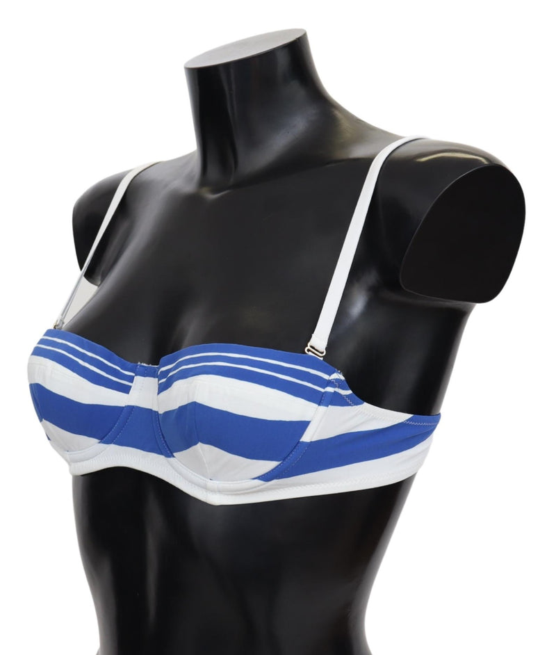 Blue White Stripes Women Beachwear Bikini Tops