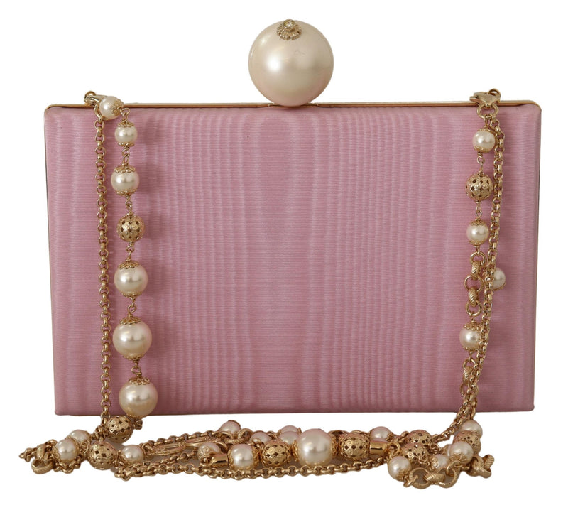 Pink Silk Faux Pearl Mini Crossbody Women Bag