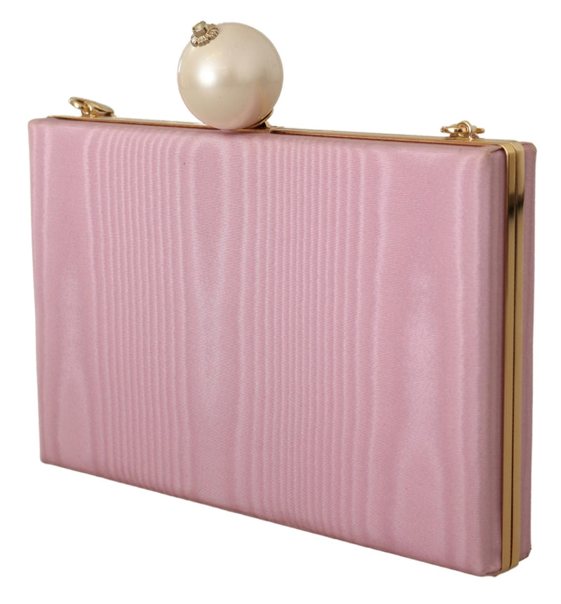 Pink Silk Faux Pearl Mini Crossbody Women Bag