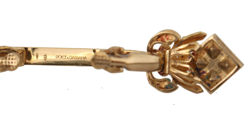 Green Emerald Gold Tone Collar Clip Tie Brooch