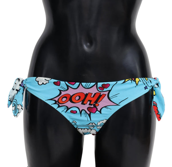 Blue Cartoon Print Swimsuit Beachwear Bikini Bottom