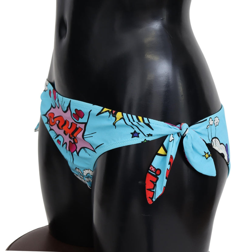 Blue Cartoon Print Swimsuit Beachwear Bikini Bottom