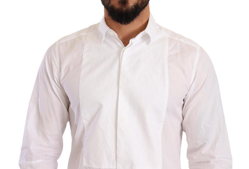 White Formal Cotton Tuxedo Shirt