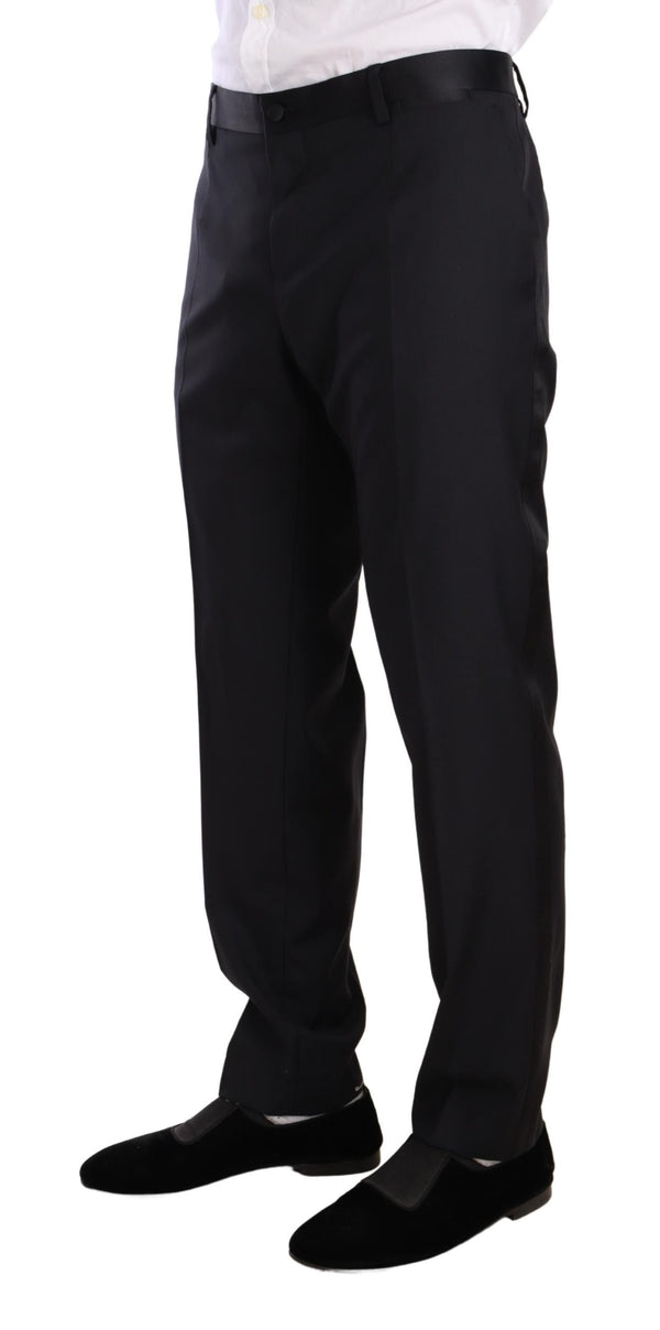 Blue Skinny Formal Dress Trouser Wool Pants
