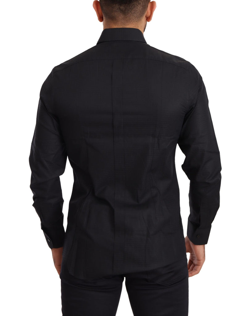Black Plain Cotton Men Formal Shirt