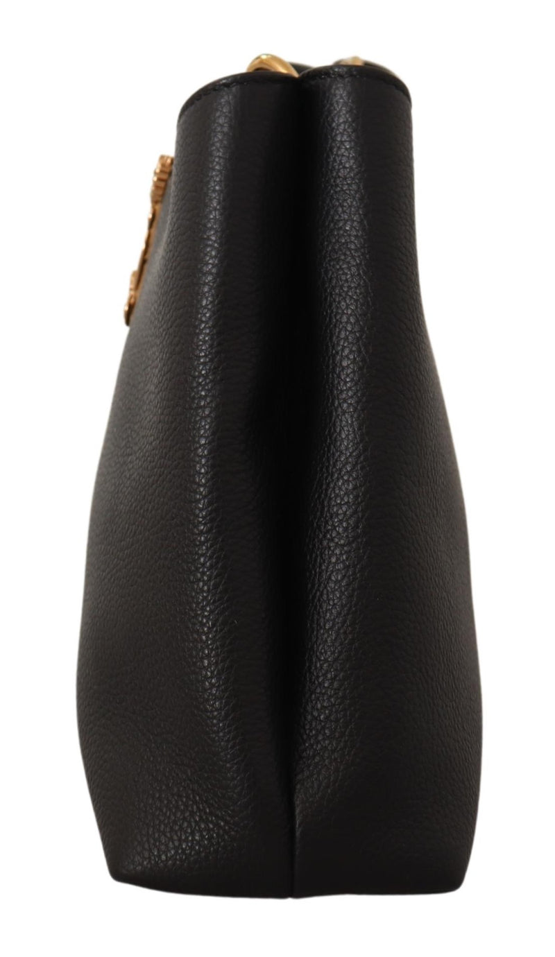 Black Calf Leather Small Hobo Shoulder & Handbag