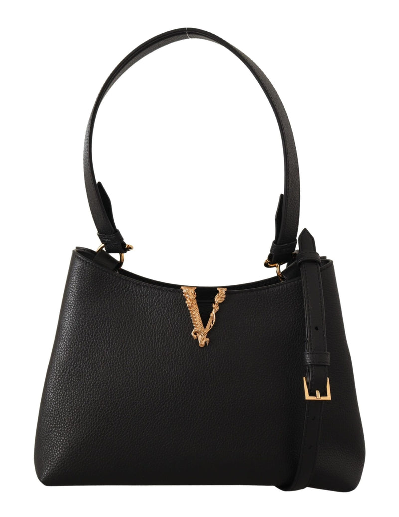 Black Calf Leather Small Hobo Shoulder & Handbag