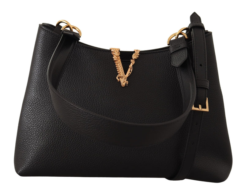 Black Calf Leather Small Hobo Shoulder & Handbag
